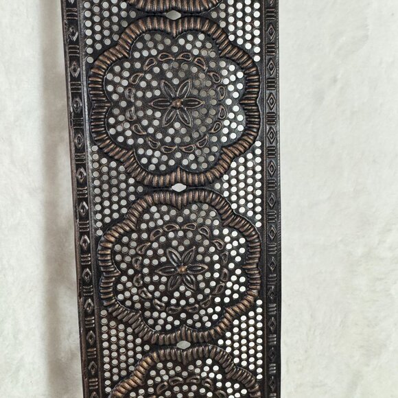 Copper Floral Iron Wall Sconce Candle Holders Set Of Two - Picture 2 of 8